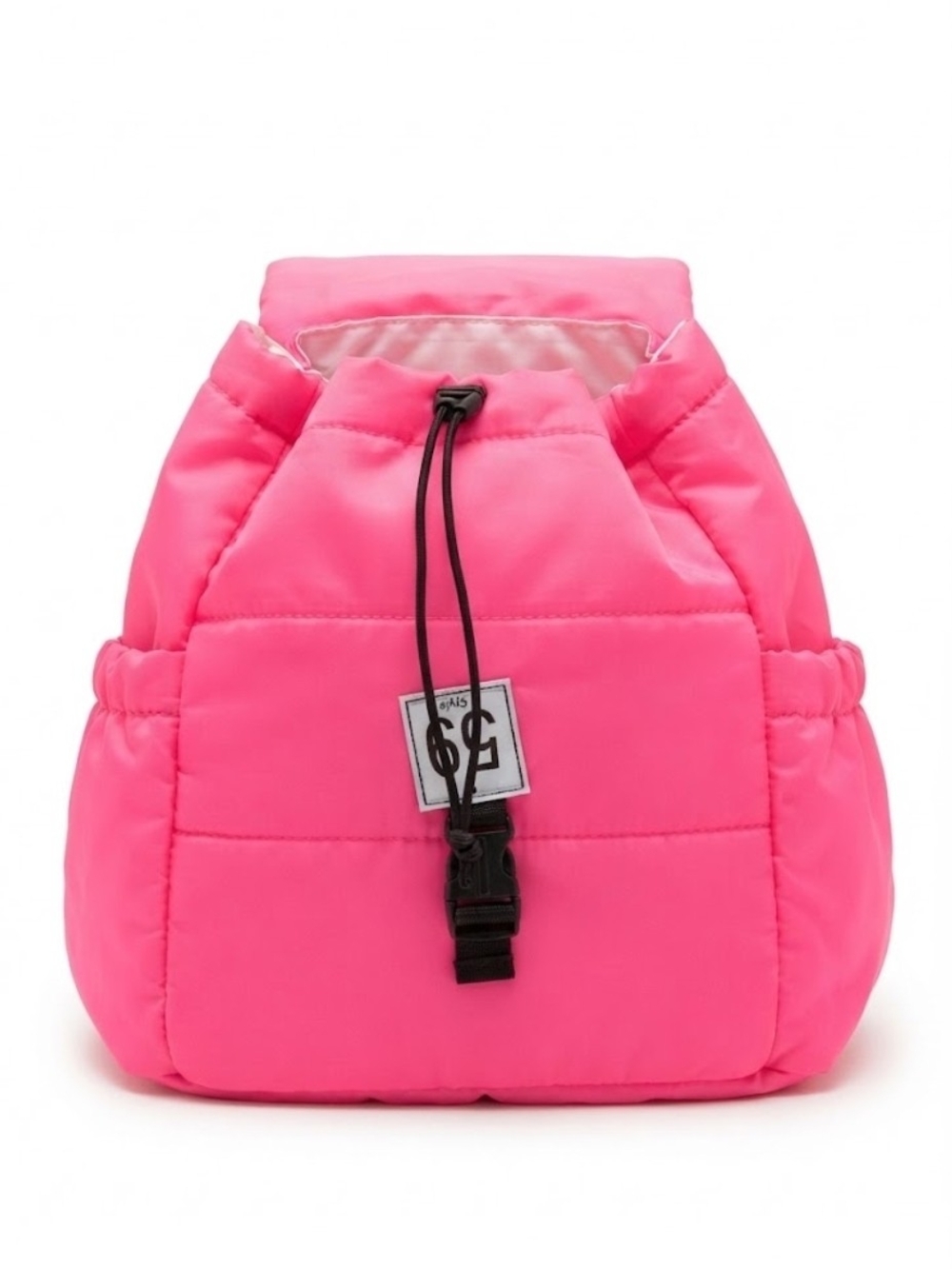 Neon Pink Puffer Backpack - Medium Sized